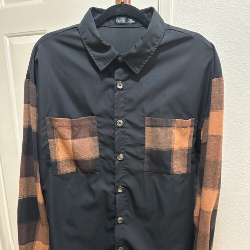 Shein Block Print Button down